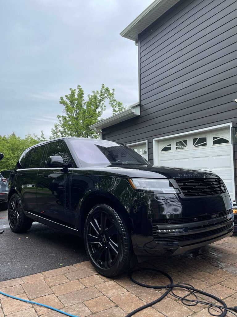 boss auto detail and wash exterior black range rover car detailed in bucks county