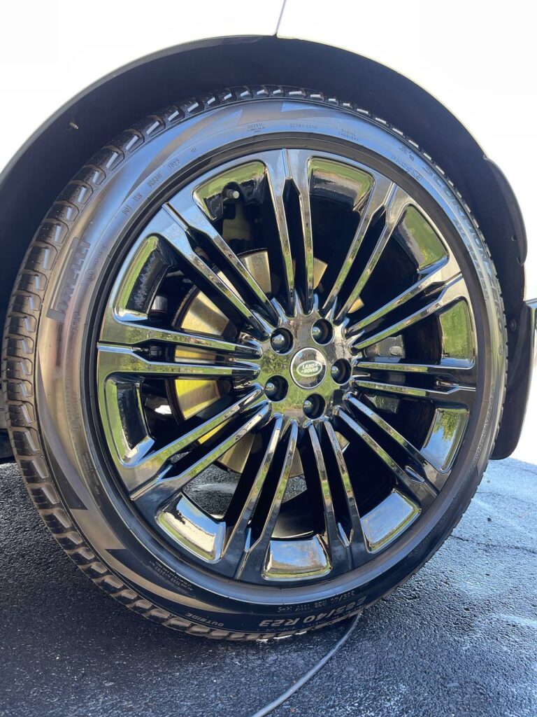 boss auto detail and wash exterior wheels of range rover car detailed in bucks county