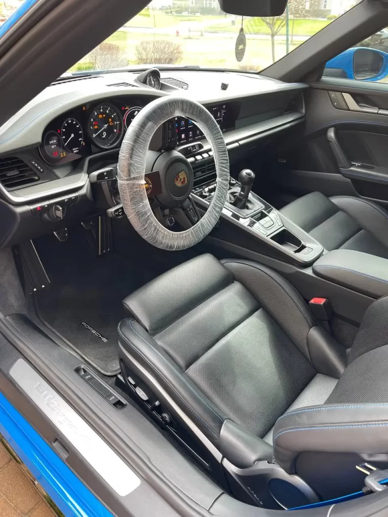 boss auto detail and wash interior blue porsche car detailed in bucks county