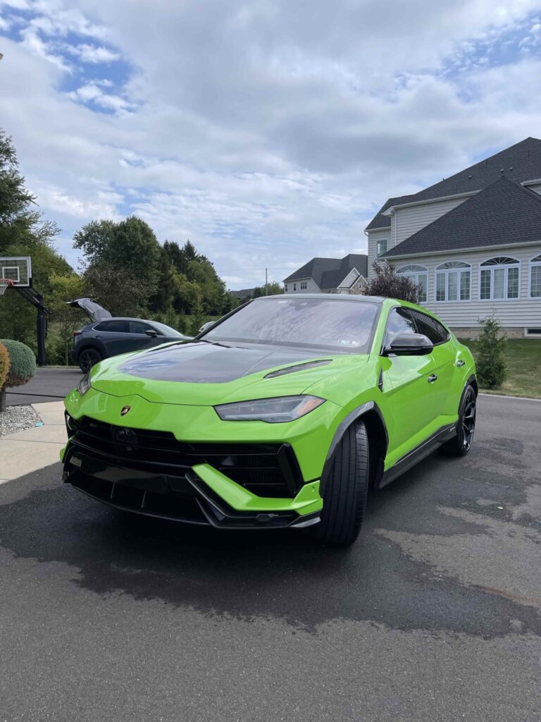 boss auto detail and wash car detailing service complete on green lamborghini uris